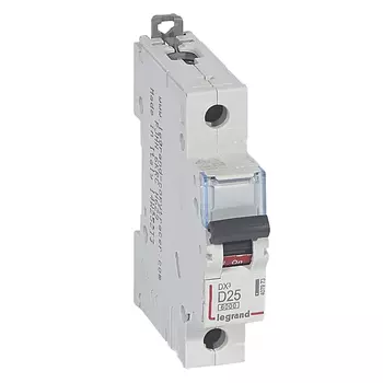 Выключатель автоматический Legrand DX3 однополюсный (1P/1П) 25А D 6kA/10kA (407973)