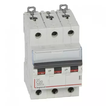 Выключатель автоматический Legrand DX3 трехполюсный (3P/3П) 20А C 6kA/10kA (407860)