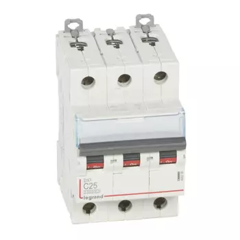 Выключатель автоматический Legrand DX3 трехполюсный (3P/3П) 25А C 10кА/16кА (409256)