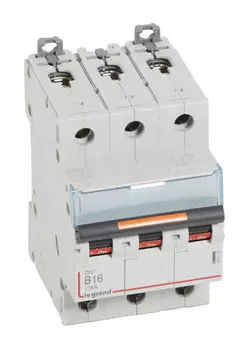 Выключатель автоматический Legrand DX3 трехполюсный (3P/3П) 16А B 25кА (409729)