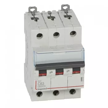 Выключатель автоматический Legrand DX3 трехполюсный (3P/3П) 63А C 6kA/10kA (407865)