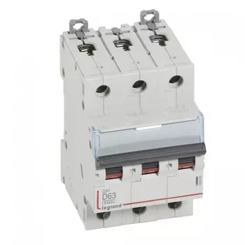 Выключатель автоматический Legrand DX3 трехполюсный (3P/3П) 63А D 6kA/10kA (408095)