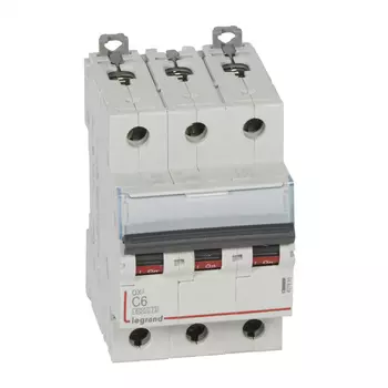 Выключатель автоматический Legrand DX3 трехполюсный (3P/3П) 6А C 6kA/10kA (407855)