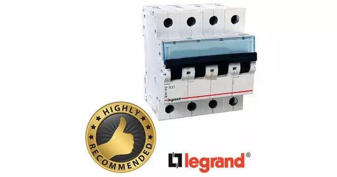 Выключатель автоматический Legrand RX3 4P RX четырехполюсный (4P/4П) 50А C 4.5кА (419746)