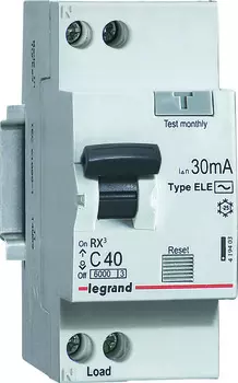 Выключатель автоматический Legrand RX3 двухполюсный (2P/2П) 40А C 6кА (419403)