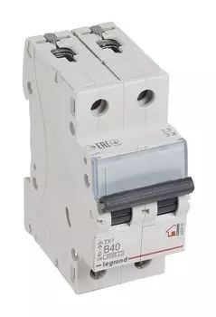 Выключатель автоматический Legrand TX3 двухполюсный (2P/2П) 40А B 6кА (403990)