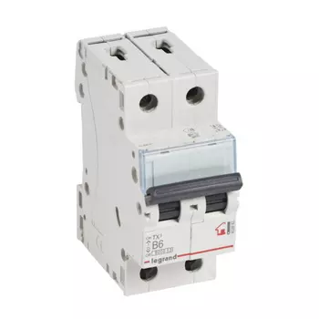 Выключатель автоматический Legrand TX3 двухполюсный (2P/2П) 6А B 6кА (403983)