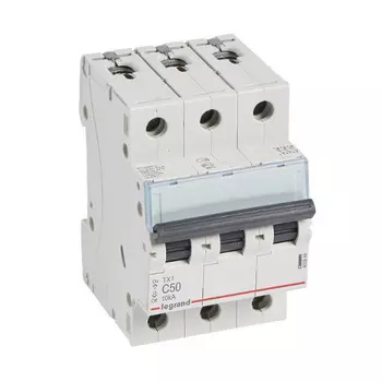 Выключатель автоматический Legrand TX3 трехполюсный (3P/3П) 50А C 6kA/10kA (403949)