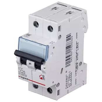 Выключатель автоматический Legrand TX двухполюсный (2P/2П) 16А C 6кА (404042)