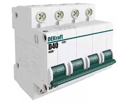 Выключатель автоматический Schneider Electric 11096DEK четырехполюсный (4P/4П) 63А C 4.5кА (11096DEK)