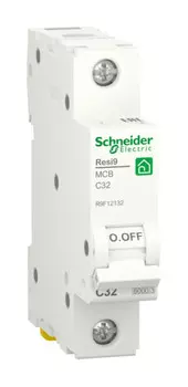 Выключатель автоматический Schneider Electric Resi9 однополюсный (1P/1П) 32A C 6кА (R9F12132)