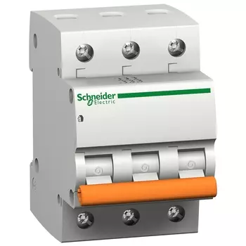 Выключатель автоматический Schneider Electric ВА63 Домовой трехполюсный (3P/3П) 16А C 4.5кА (11223)