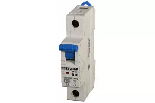 Выключатель автоматический Светозар однополюсный (1P/1П) 40А B 6кА (SV-49051-40-B)