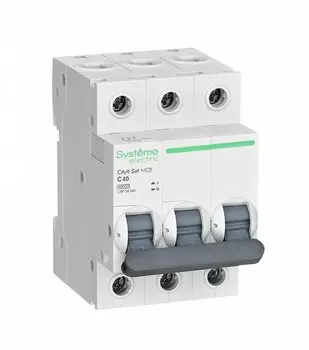 Выключатель автоматический Systeme Electric 400В City9 Set трехполюсный (3P/3П) 40А C 4.5кА (C9F34340)