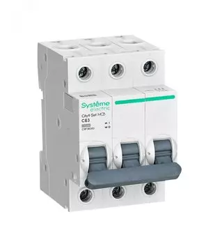 Выключатель автоматический Systeme Electric 400В City9 Set трехполюсный (3P/3П) 63А C 6кА (C9F36363)