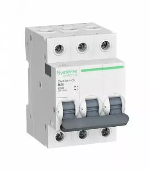Выключатель автоматический Systeme Electric 400В City9 Set трехполюсный (3P/3П) 25А B 4.5кА (C9F14325)