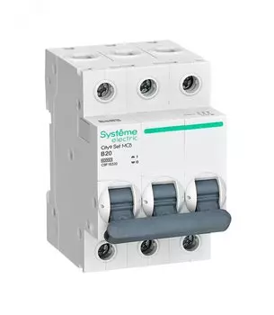 Выключатель автоматический Systeme Electric 400В City9 Set трехполюсный (3P/3П) 20А B 6 kA (C9F16320)