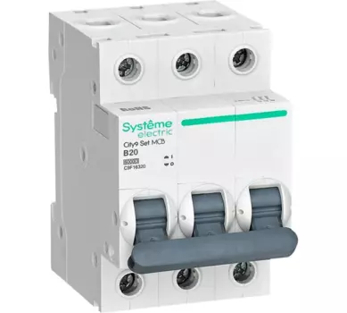 Выключатель автоматический Systeme Electric 400В City9 Set трехполюсный (3P/3П) 25А B 6 kA (C9F16325)