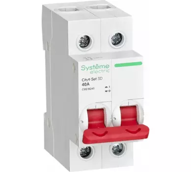 Выключатель автоматический Systeme Electric 400В City9 Set двухполюсный (2P/2П) 40А ВН (C9S16240)