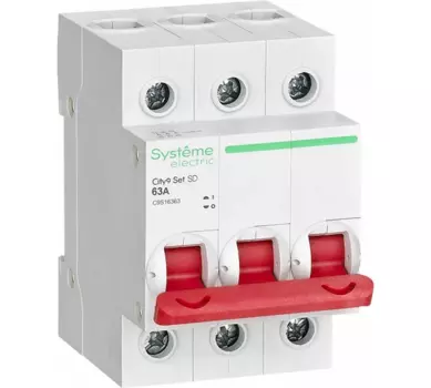 Выключатель автоматический Systeme Electric 400В City9 Set трехполюсный (3P/3П) 63А ВН (C9S16363)