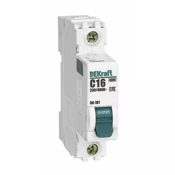 Выключатель автоматический Systeme Electric BA-101 DEKraft однополюсный (1P/1П) 25А B 4,5 кА (11104DEK)