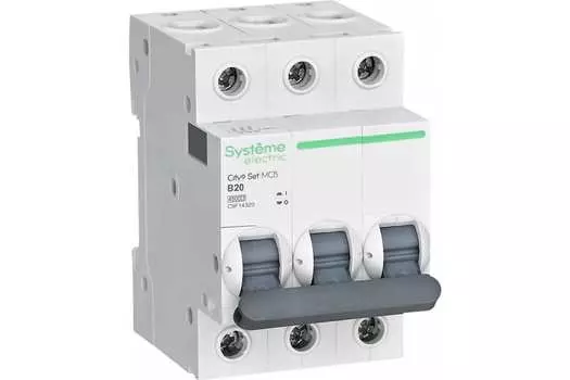 Выключатель автоматический Systeme Electric C9F14320 City9 Set трехполюсный (3P/3П) 20А B 4.5кА (C9F14320)