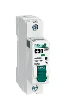 Выключатель автоматический Systeme Electric ВА-103 DEKraft однополюсный (1P/1П) 50А C 6 kA (12278DEK)