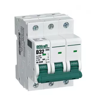 Выключатель автоматический Systeme Electric ВА-103M DEKraft трехполюсный (3P/3П) 32А D 6 kA (12559DEK)