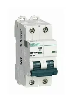 Выключатель автоматический Systeme Electric ВА-105 DEKraft двухполюсный (2P/2П) 10А C 10кА (13164DEK)