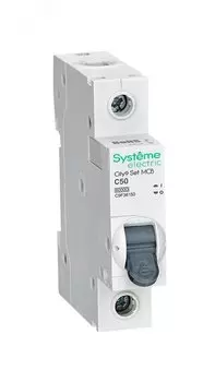 Выключатель автоматический Systeme Electric ВА МОД City9 Set однополюсный (1P/1П) 50А C 6 kA (C9F36150)