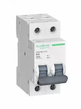 Выключатель автоматический Systeme Electric ВА МОД City9 Set двухполюсный (2P/2П) 16А B 4,5 кА (C9F14216)