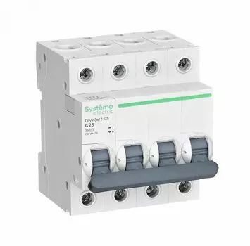 Выключатель автоматический Systeme Electric ВА МОД City9 Set четырехполюсный (4P/4П) 63А C 4.5кА (C9F34463)