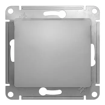 Выключатель без фиксации (кнопка) Schneider Electric GLOSSA, 1кл., скрытый монтаж, механизм с накладкой без рамки, алюминий (GSL000315)