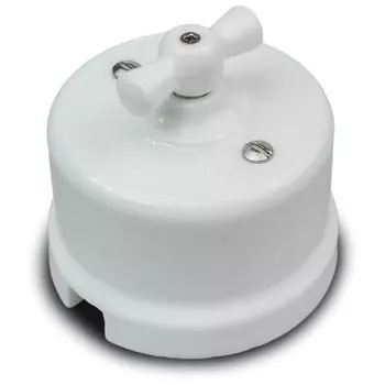 Выключатель Bironi B1-200-01, 1кл., открытый монтаж, в сборе, белый (B1-200-01)