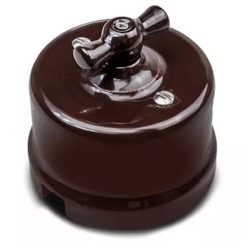 Выключатель Bironi B1-202-02, 2кл., открытый монтаж, в сборе, коричневый (B1-202-02)