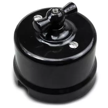 Выключатель Bironi B1-202-03, 2кл., открытый монтаж, в сборе, черный (B1-202-03)