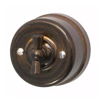 Выключатель Bironi B1-202-25, 2кл., открытый монтаж, в сборе, бронза (B1-202-25)