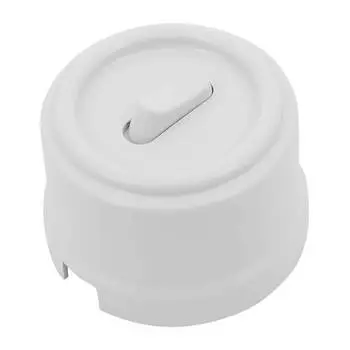 Выключатель Bironi B1-220-21, 1кл., открытый монтаж, в сборе, белый (B1-220-21)