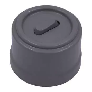 Выключатель Bironi B1-220-26, 1кл., открытый монтаж, в сборе, титан (B1-220-26)