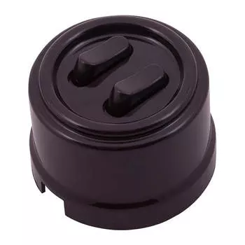 Выключатель Bironi B1-222-22, 2кл., открытый монтаж, в сборе, коричневый (B1-222-22)