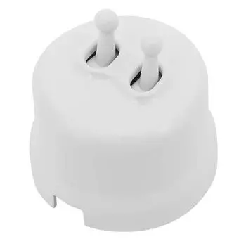 Выключатель Bironi B1-232-21, 2кл., открытый монтаж, в сборе, белый (B1-232-21)