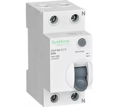 Выключатель дифференциальный (УЗО) C9R36225, 2P, 25А, 30мА, тип AC, Systeme Electric (C9R36225)