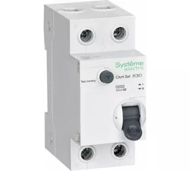 Выключатель дифференциальный (УЗО) City9 Set 4.5kA, 1P+N, 25А, 30мА, тип A, Systeme Electric (C9D55625)