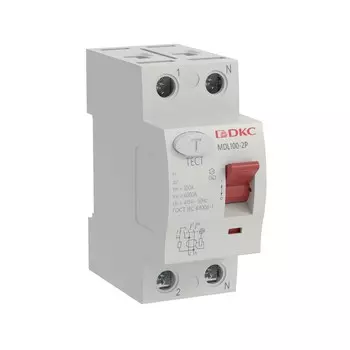 Выключатель дифференциальный (УЗО) YON max MDL100-2P3-63-AC, 2P, 63А, 100мА, тип AC, DKC (MDL100-2P3-63-AC)