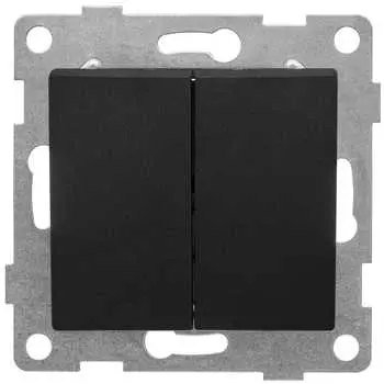 Выключатель GUSI Bravo С10В2-010, 2кл., скрытый монтаж, механизм с накладкой без рамки, графит (С10В2-010)