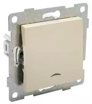 Выключатель GUSI Ugra С11В18-003, 1кл., индикатор/подсветка, скрытый монтаж, механизм с накладкой без рамки, бежевый (С11В18-003)