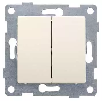 Выключатель GUSI Ugra С11В2-003, 2кл., скрытый монтаж, механизм с накладкой без рамки, бежевый (С11В2-003)