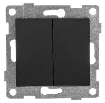 Выключатель GUSI Ugra С11В2-010, 2кл., скрытый монтаж, механизм с накладкой без рамки, графит (С11В2-010)