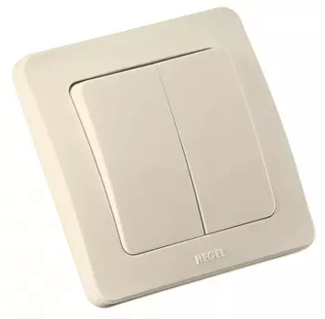 Выключатель Hegel Master, 2кл., скрытый монтаж, в сборе, слоновая кость (ВС16-351-01)