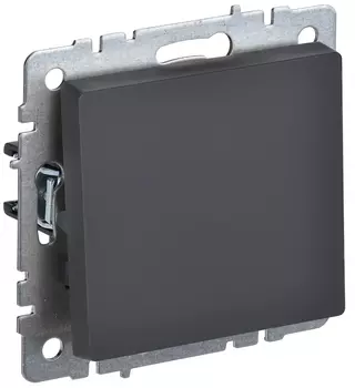 Выключатель IEK Brite ВС10-1-0-БрГ, 1кл., скрытый монтаж, механизм с накладкой без рамки, графит (BR-V10-0-10-K53)